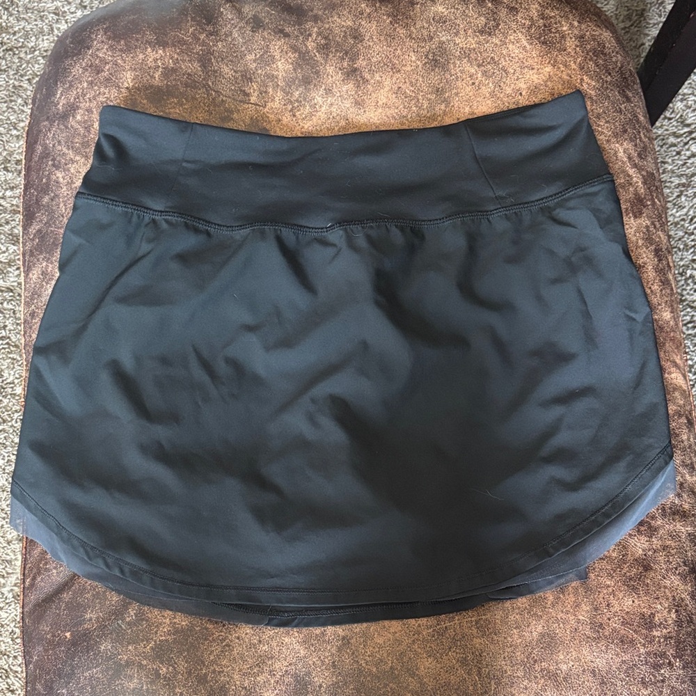 Yoga Black Skirt with Motivational Print